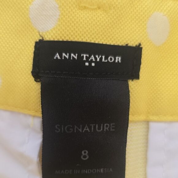 Ann Taylor Yellow Polka Dot High Waist Shorts - Picture 2 of 4